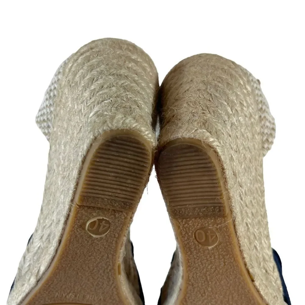PASEART Adna Open Toe Navy Blue Espadrilles